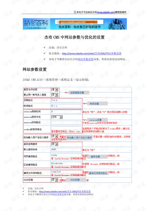 杰奇cms中網(wǎng)站參數(shù)與優(yōu)化的設置